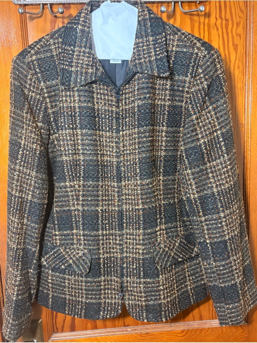 Vintage Sag Harbor Plaid Blazer in Black and‎ Brown